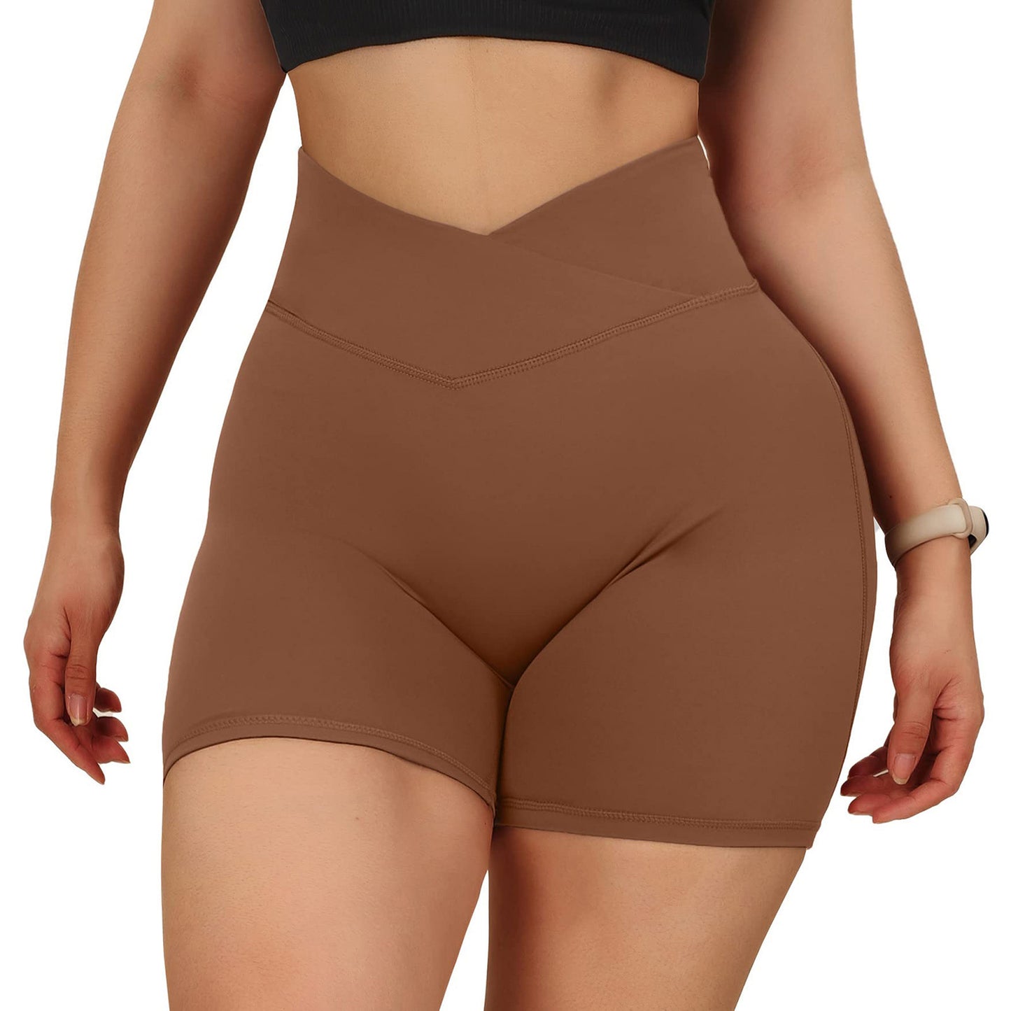 Women's High Waist Peach Hip Yoga Shorts