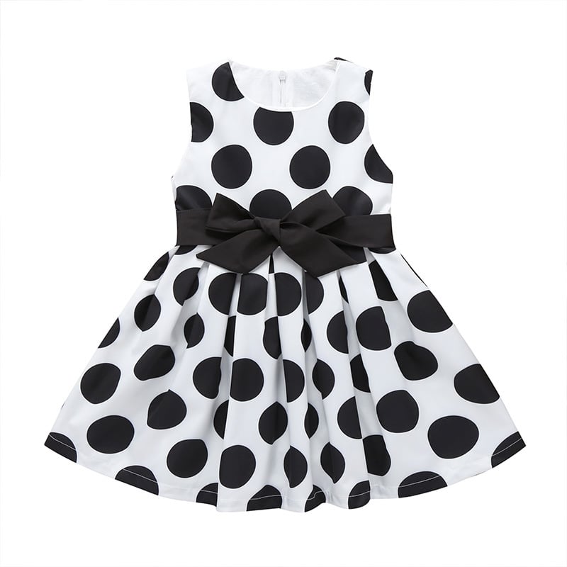 Polka Dot Bow A-Line Skirt for Girls' Dresses