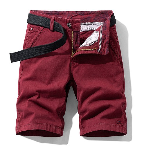 Men's Classic Solid Color Cotton Slim Casual Shorts