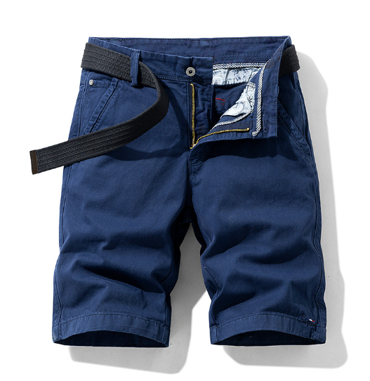 Men's Classic Solid Color Cotton Slim Casual Shorts