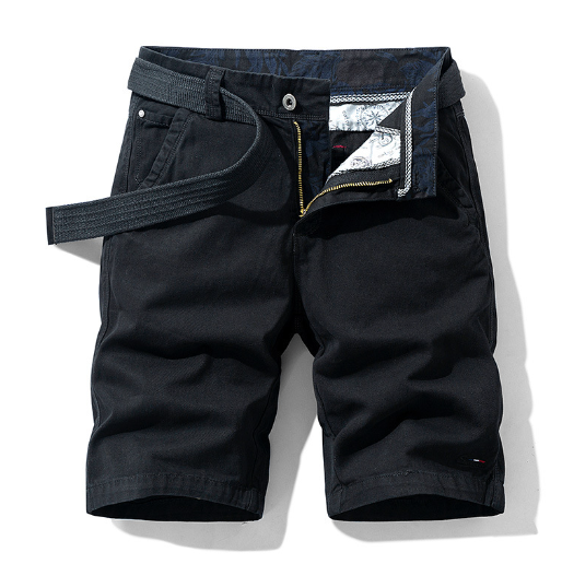 Men's Classic Solid Color Cotton Slim Casual Shorts
