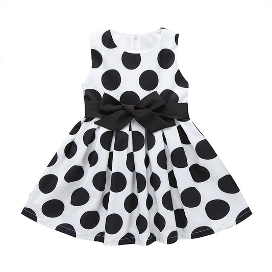 Polka Dot Bow A-Line Skirt for Girls' Dresses